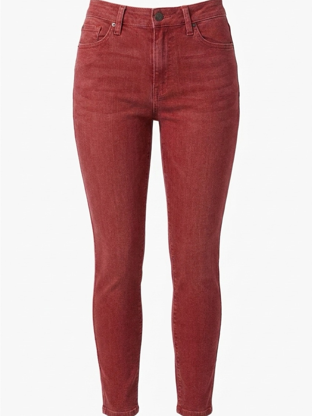 Celebrity Pink High-Rise Skinny Jeans in Rustic Red